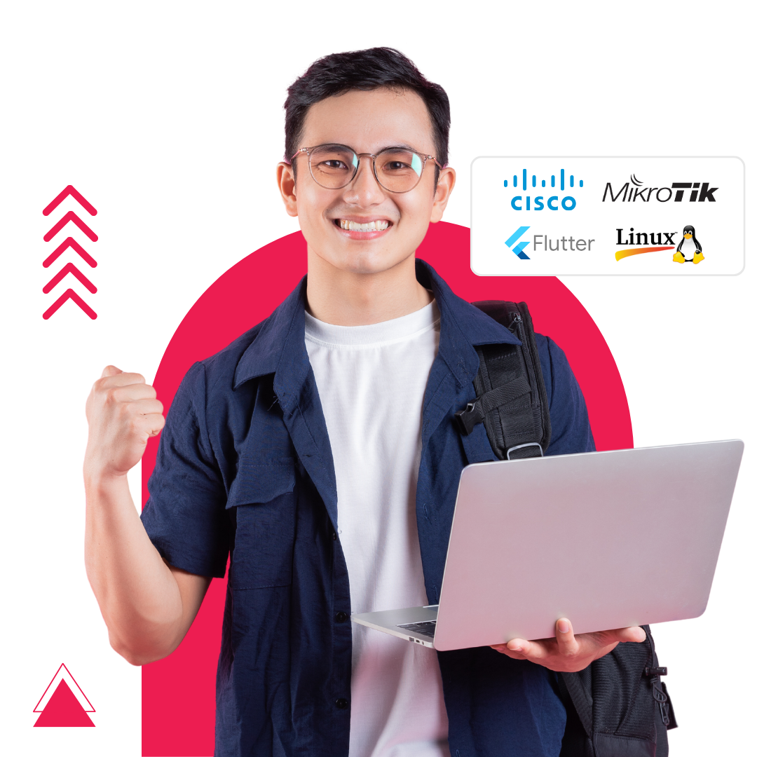 Siswa ID-Networkers belajar materi IT dengan laptop